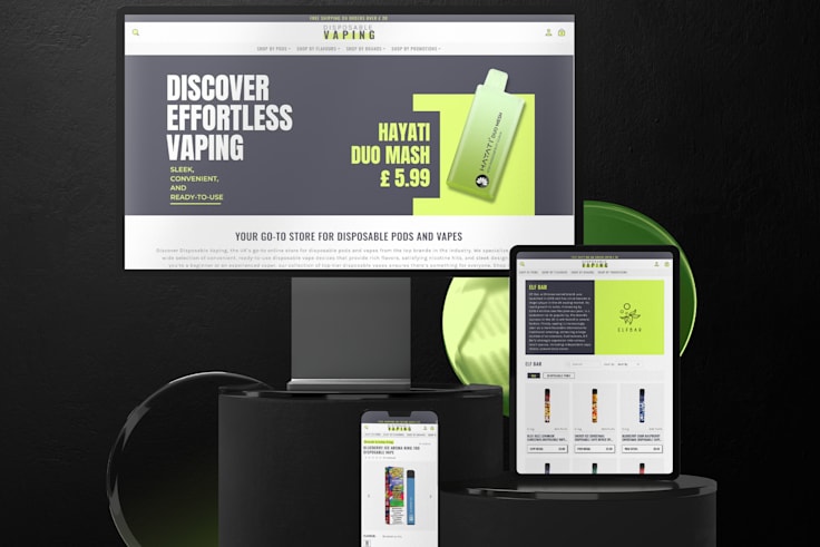 Disposable Vaping eCommerce store screenshot